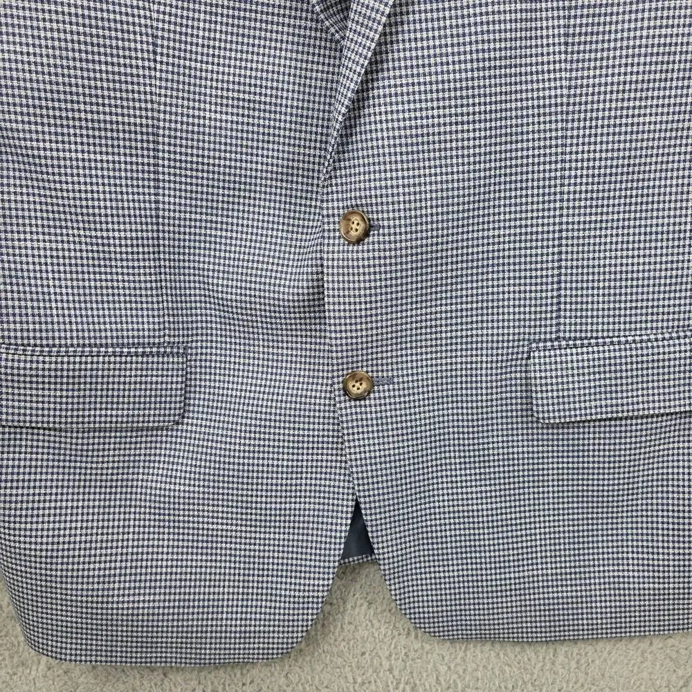 Lauren Ralph Lauren Blazer Men's  Size 44S Blue Gray Houndstooth Black Label